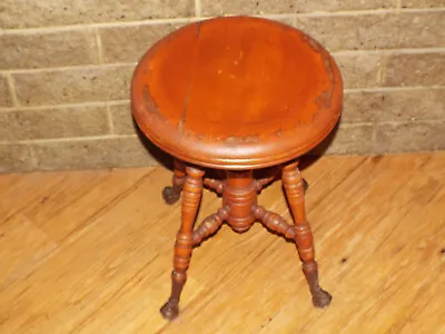 Antique The Chas Parker Co Of Meridan Adjustable Glass Ball Claw Piano Chair • $36