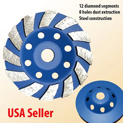 4  Diamond Grinding CUP Wheel Disc Grinder Concrete Granite Stone 5/8  Turbo  • $13.99