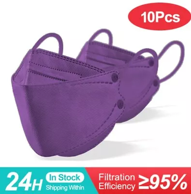 10pcs PURPLE FFP2 KN95 Face Mask For Adult Mouth Cover Unisex  • $26