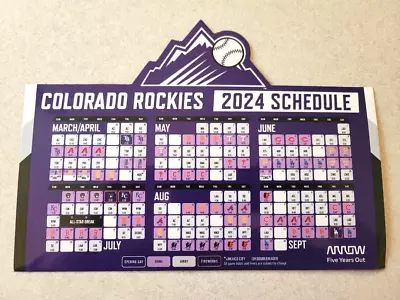 2024 Colorado Rockies Magnet Schedule Sga Coors Field New Free Shipping!! • $9.99