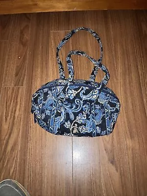 Vera Bradley Purse Bag Mediterranean Blue Pattern Pockets Zippers Clean • $12