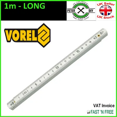 1m RULER Plastic Folding Measuring Stick METRIC SCALE Locking Joints DIY White • £4.97