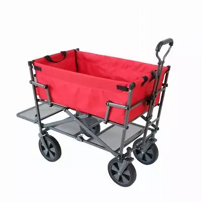 Mac Sports Heavy Duty Steel Double Decker Collapsible Yard Wagon Red (Used) • $114.92