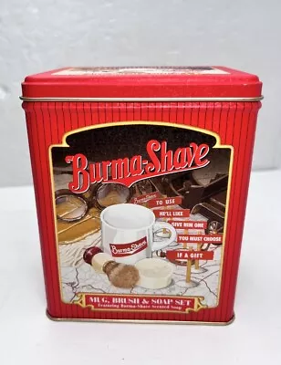 BURMA SHAVE By Personna Shaving Mug Soap & Brush In Tin Canister NOS Vintage • $49.77