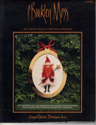 P Buckley Moss Cross Stitch 1995 Ornament Kit 'Kris Kringle' • $18