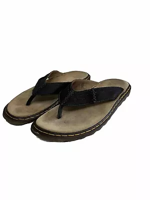 Dr Doc Martens Men Thong Sandals Black Leather Size 14 • $45