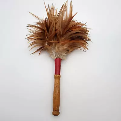 Ostrich Feather Duster With Maid Butler Vintage Housekeeping Cleaning • $34.95