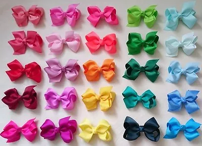 GROSGRAIN RIBBON BOW Rainbow HAIR CLIP PIN ALIGATOR CLIPS FLOWER BABY/GIRL • £0.99