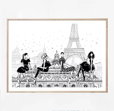 Paris Line Art Sketch By Megan Hess Illustration Art Print. Many Sizes • $43.74