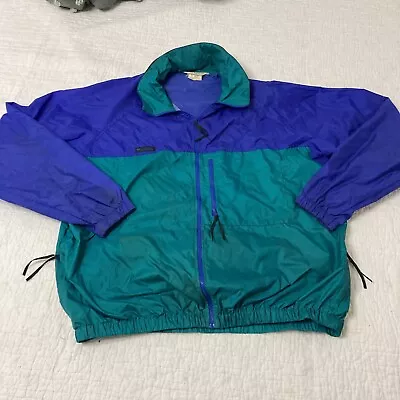 Vintage Columbia Windbreaker Jacket Size XLT Teal Green Rare 1990s Full Zip • $26.43