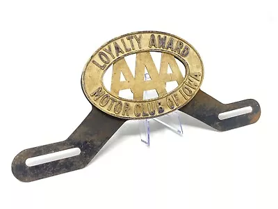 Vintage AAA Motor Club Of Iowa License Plate Topper Emblem Badge • $48.99