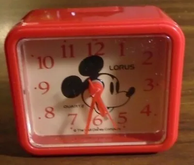 Mickey Mouse Alarm Clock Red Quartz Lorus LXZ101 • $20.14