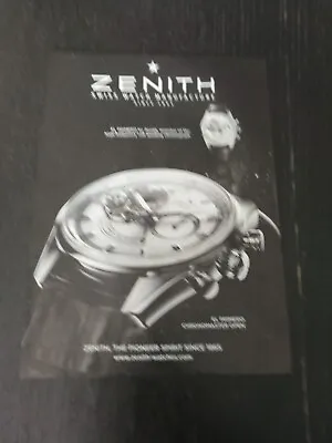 Zenith The First Chronomaster Open Vintage Pub Watch Ad Watch Watch • £2.05