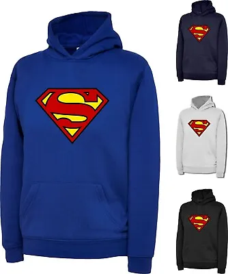 Superman Super Hero Character Vintage Hoodie Movie Lovers Gift For Kids Xmas Top • £20.99