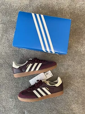 Adidas Samba OG Cloud Maroon Cream White & Gold Brand New UK 6 Trusted Seller 🌟 • £129.95