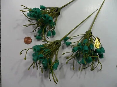  Vintage Plastic Bell Flower Bunches - Turquoise • $5.99