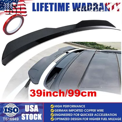 Hatchback Universal Car Rear Trunk Roof Lip Spoiler Tail Trunk Wing Carbon Fiber • $39.99