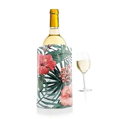 $18.99 • Buy Vacu Vin Active Cooler Floral Wine Chiller - Reusable, Flexible Wine Bottle