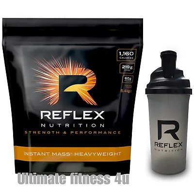 £44.99 • Buy Reflex Nutrition Instant Mass Heavyweight 5.4kg +R Shaker FREE NEXT DAY DELIVERY
