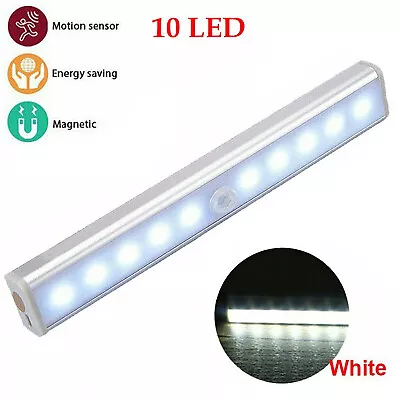 10LED Motion Sensor Light Wireless Night Cabinet Closet Battery Powered Portable • $9.49