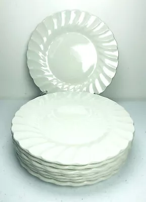 Myott Staffordshire England Olde Chelsea White Bread Plates SET 8 Swirl  6 3/4”  • $83.24