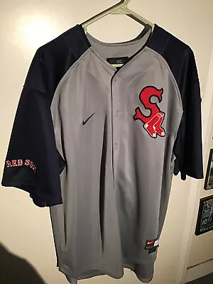 Manny Ramirez Boston Red Sox MLB Team Nike Alternate Logo Gray FullButton Jersey • $79.98