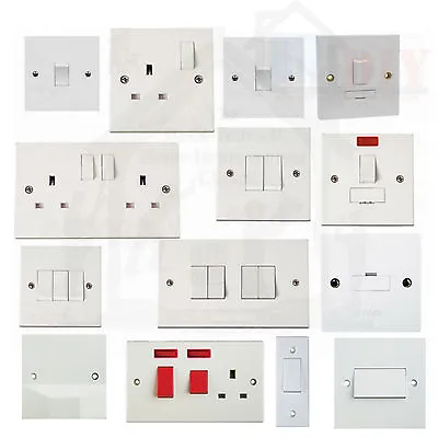 £10.95 • Buy 1 & 2 Gang Electric Plug Sockets And Light Switches Bulk Buy & Save 1 & 2 Way 