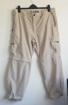 M & S Collection Mens Cargo Trousers Zip Off Shorts W 38 L 29 Excellent Cond • £9.95