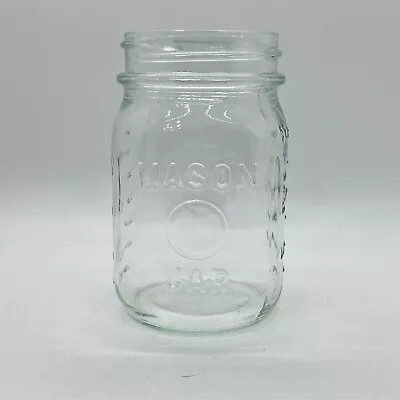Vintage Magic (Button) Mason Jar Quart Cup Ounce & ML Measures On Sides Of Jar  • $9
