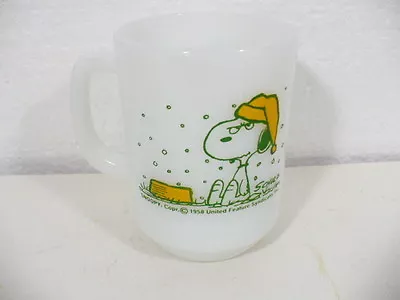 SNOOPY I Hate It When It Snows On My French Toast FIRE KING ANCHOR 4  MUG • $29.95