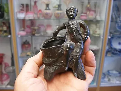 Vintage Tobacciana Pot Metal Figural Match Or Toothpick Holder Marked Knapp • $19.99