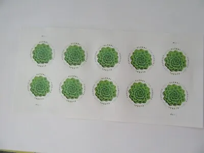 10 USPS 2017 Global Forever Stamps Green Succulent - Peel & Stick(1 Sheet Of 10) • $10