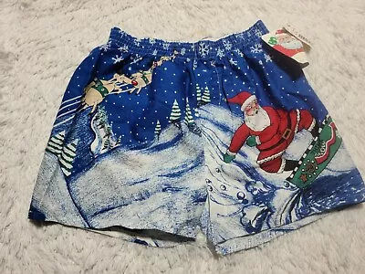 Boxer Shorts Men's S Santa Snowboarding Christmas Xmas MADE Quitman USA NWT VTG  • $14.86