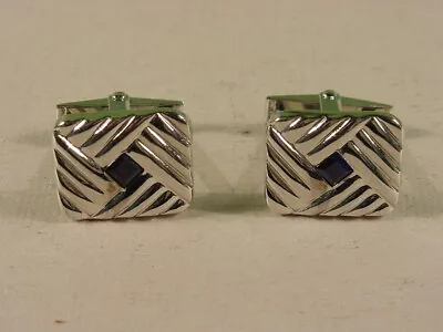 Vintage  14kt White Gold And Topaz Cufflinks Fabulous Dolan Bullock • $499.99