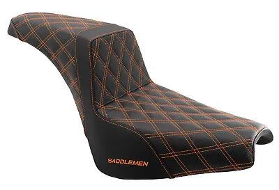 Saddlemen Step 2 Up Orange Lattice Stitch Seat Harley Softail M8 Street Bob FXST • $459