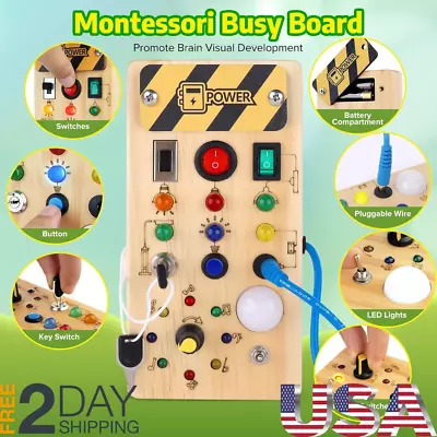 Montessori Wooden Switch Board Toys Baby Sensory Busy Board Preschool Learning • $39.99