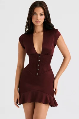 £30 • Buy Houseofcb House Of Cb Dress Tianna Deep Dress Mini Body Con Corset Size 10/12
