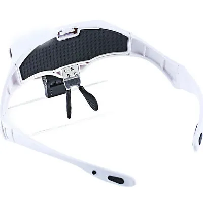 Headband Magnifier Head Visor Loupe Jeweler Magnifying Glass Lens W/LED Light GL • £15.94
