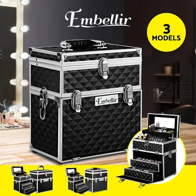 $46.16 • Buy Embellir Beauty Case Makeup Travel Bag Organiser Large Portable Jewellery Box