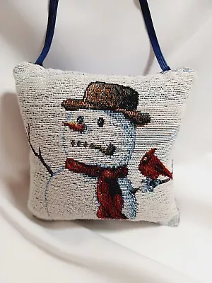 USA Made Debbie Mumm 5.5  X 5.5  Tapestry Snowman Door Knob Pillow Christmas  • $10.99