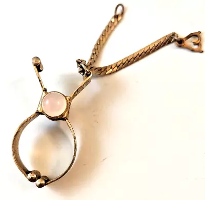 Vintage Rose Gold Tone  With Faux Opal Glove & Purse Clip Holder • $19.95