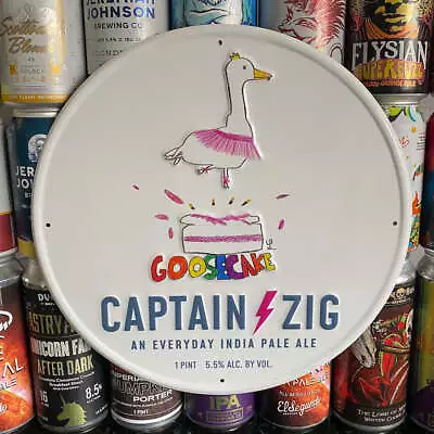 Captain Zig Brewing Co  Goosecake IPA  Tin Tacker Metal Beer Sign • $18.70