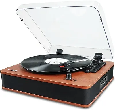 VOSTERIO Bluetooth Record Player Versatile Turntable With Speakers LP Player • £99.99