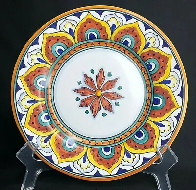 Vietri Pottery Majolica Plate Hand Painted Geometric Design Italy 8  • $64.99