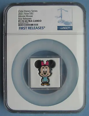 2021 Niue Disney Minnie Mouse Chibi Mickey & Friends 1 Oz .999 Silver NGC PF 70 • $130.99