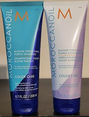 Moroccanoil Blonde Perfecting Purple Shampoo & Conditioner 6.7 Fl Oz Color Care • $24.99