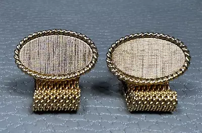 Vintage Brushed Finish Wrap Around Yellow Gold Plated Cuff Links • $19.95