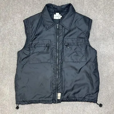 $19.99 • Buy VINTAGE Calvin Klein Vest Mens Large Black Full Zip Lined Collared CK Jeans 90s