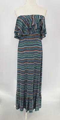 T-Bags Los Angeles Dress Women’s Geometric Strapless Ruffles Maxi Dress Size XS • $28.10