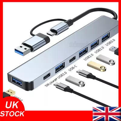 7 In 1 Multiport USB-C Hub Type C To USB 3.0 4K HDMI Adapter For Macbook Pro/Air • £7.39